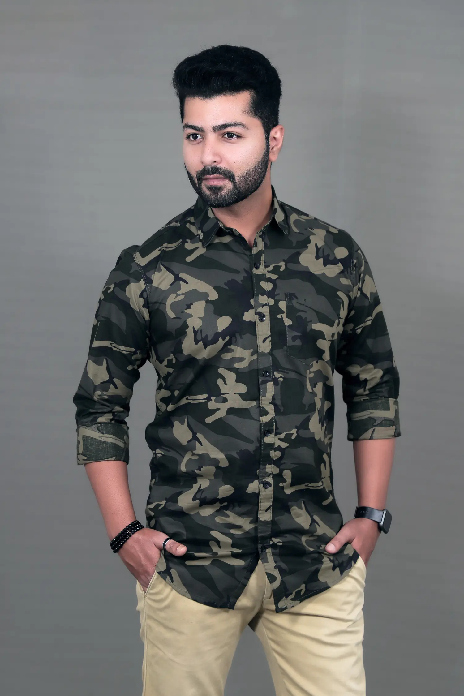 KACHCHAP Stylish Camouflage Print Casual Shirt for Men (Pure